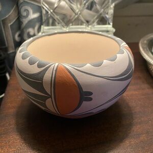 Handcrafted Zia Pueblo southwest pottery bowl. Signed